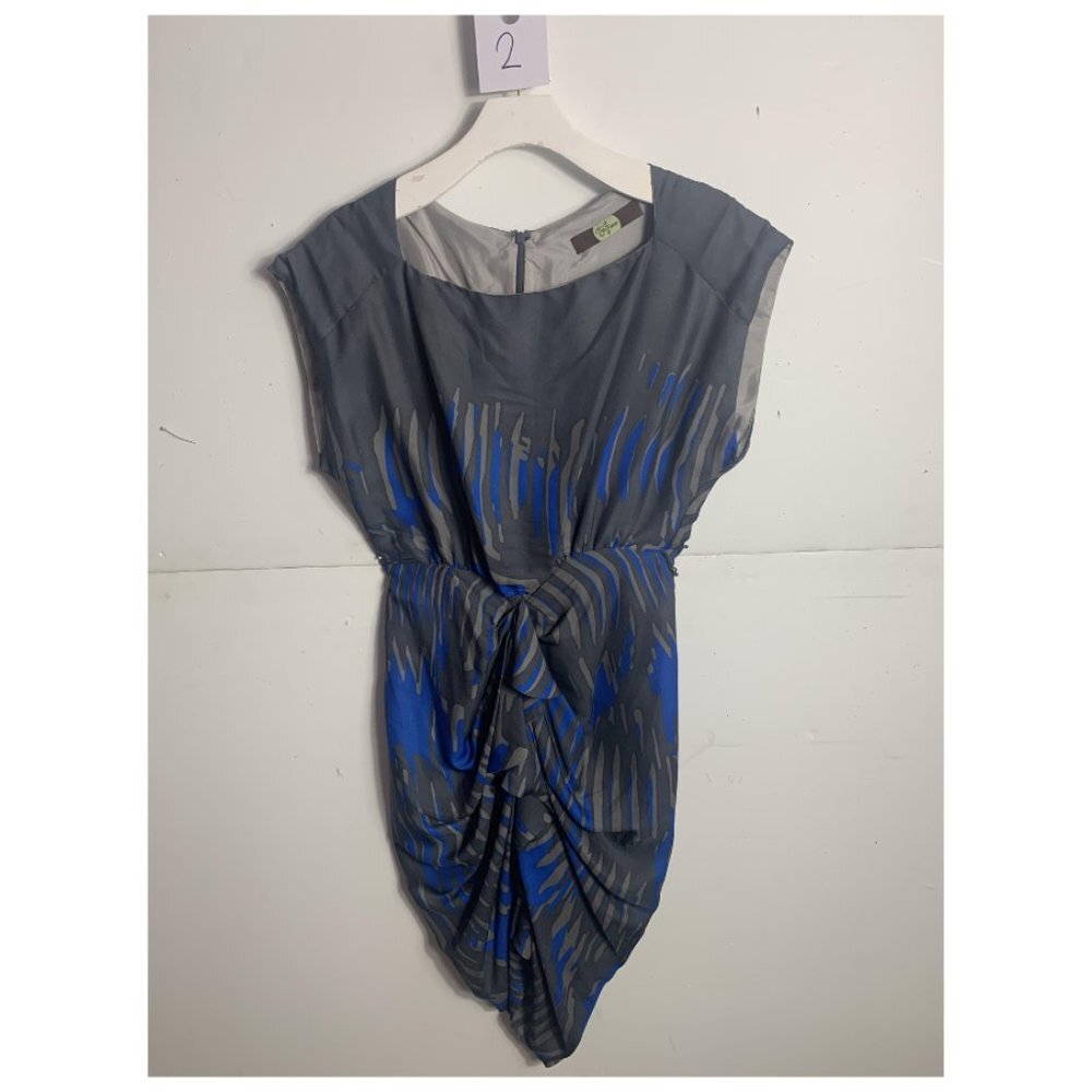 Anthropologie Eva Franco Mini Blue and Gray Dress